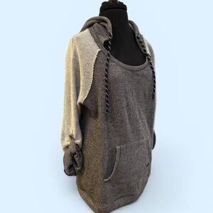 Marc New York Two-Tone Gray Hooded Pullover